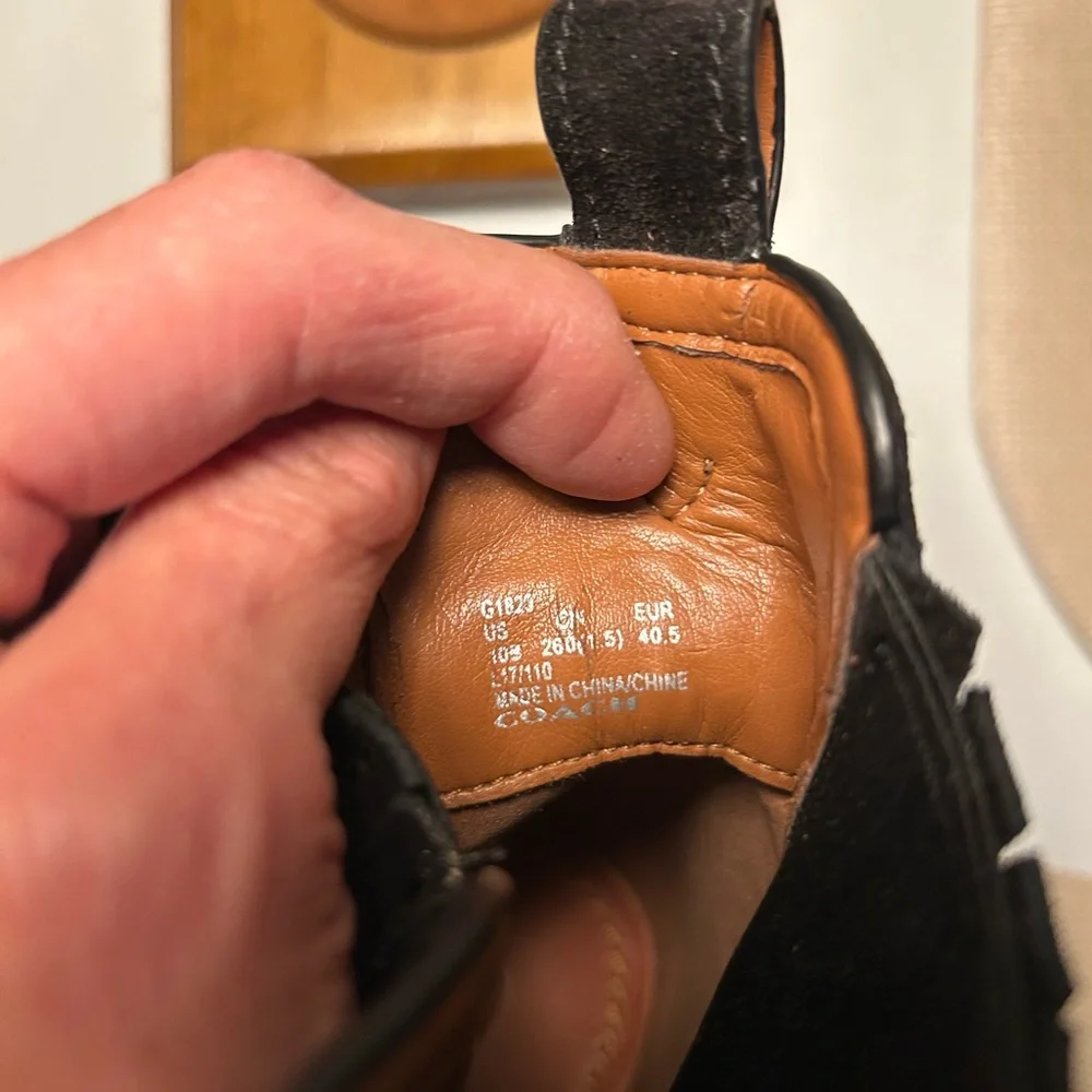 Coach Woman’s Black Suede Bowery Ankle Booties, 10 B - Picture 8 of 9